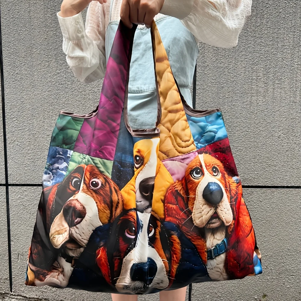 2D Flat Fashion Oil Painting Turtle Print Large Nylon Shopping Bag Durable Grocery Bag Women'S Tote Bag Shoulder Bag Beach Campi
