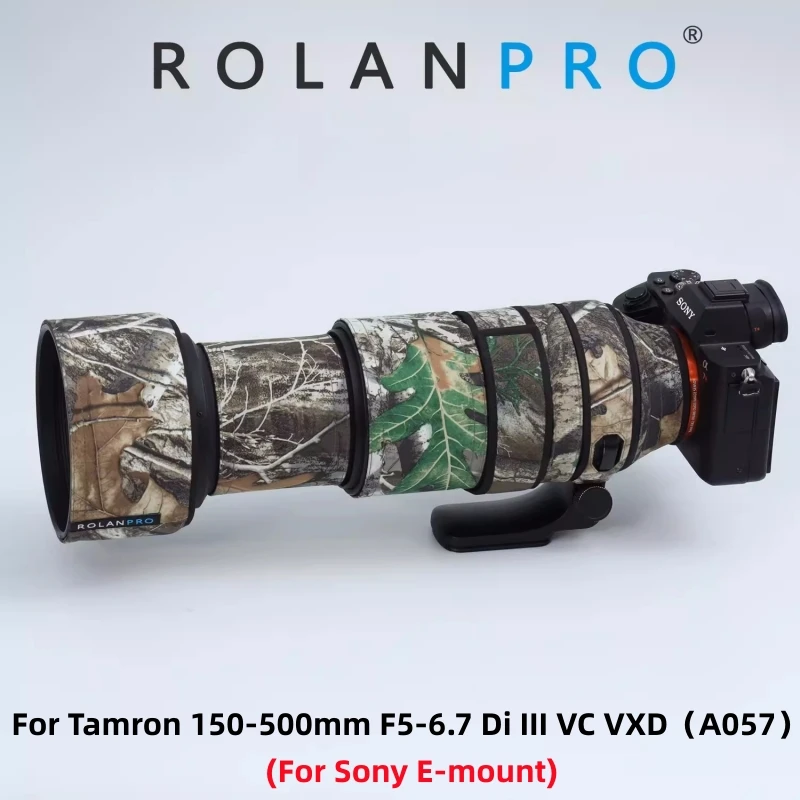 

ROLANPRO Waterproof Lens Camouflage Coat For Tamron 150-500mm F5-6.7 Di III VC VXD A057 Lens Protective Case Guns Cover For Sony