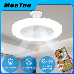 sterować sufitowymi wentylatorami sufitowymi z pilotem i oświetleniem LED Lamp Fan E27 Converter Base Smart Silent Ceiling Fans for Bedroom Living Room