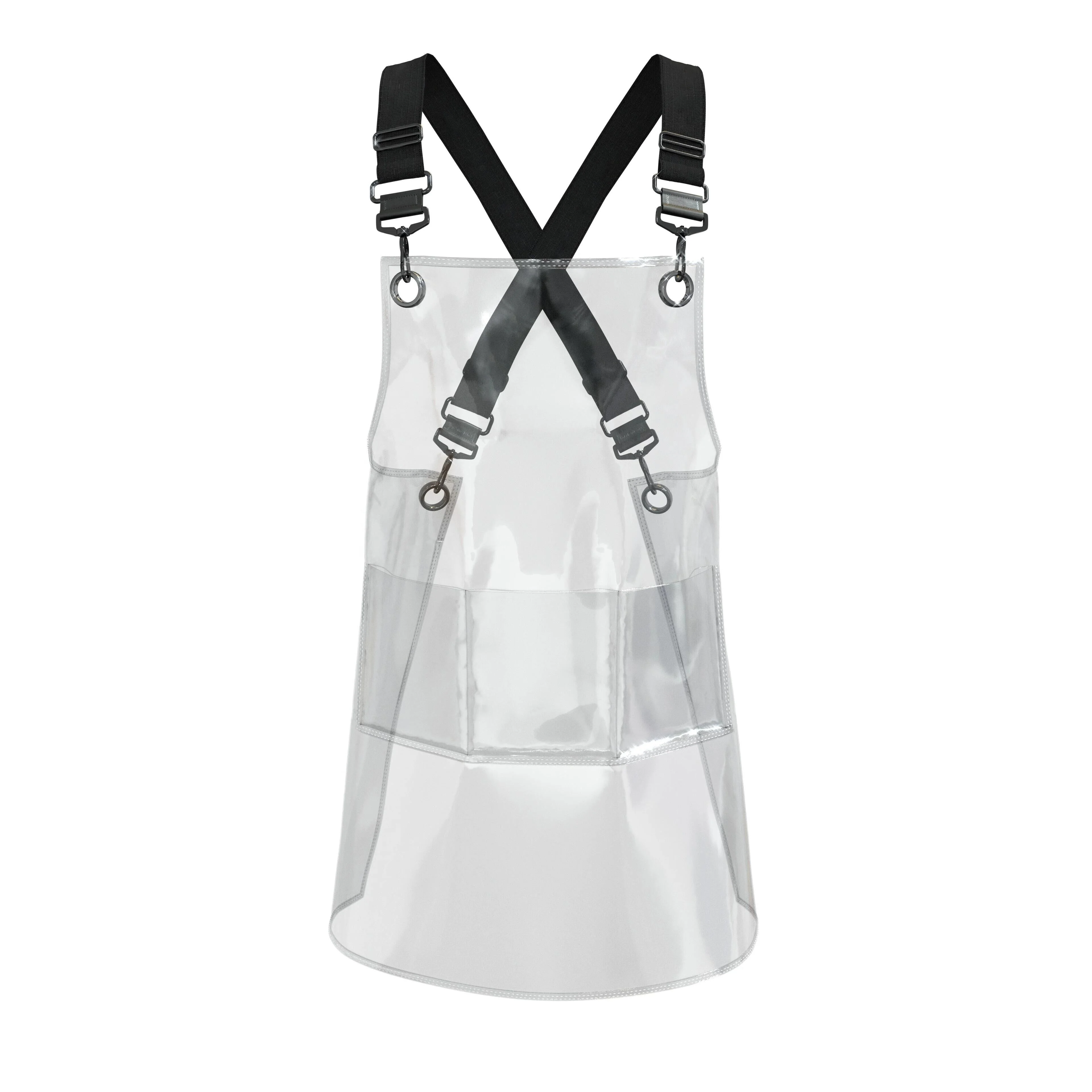 New Fashion Clear Transparent Custom Color Logo House Accessories Waterproof Kitchen Hair Salon Washable TPU Man Women's Apron