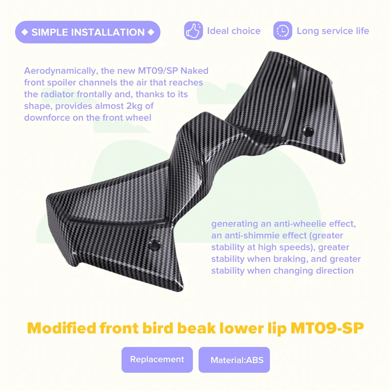 

Front Spoiler Kit For MT-09 MT09 MT-09 SP 2024 2025 Motorcycle Downforce Winglet Aerodynamic Frontal Spoilers