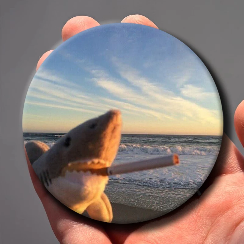 Shark Exploring the Sea Badge Creative Pins Brooch for Bag Clothes Hat Decor Gifts Fans Collect