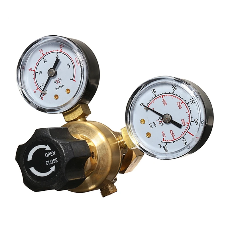 Pressure Regulator Reducer CO 2 Welding Twin Gauge Gas Bottle MIG TIG Welding Flow Meter Control Valve W21. 8 1/4 Thread