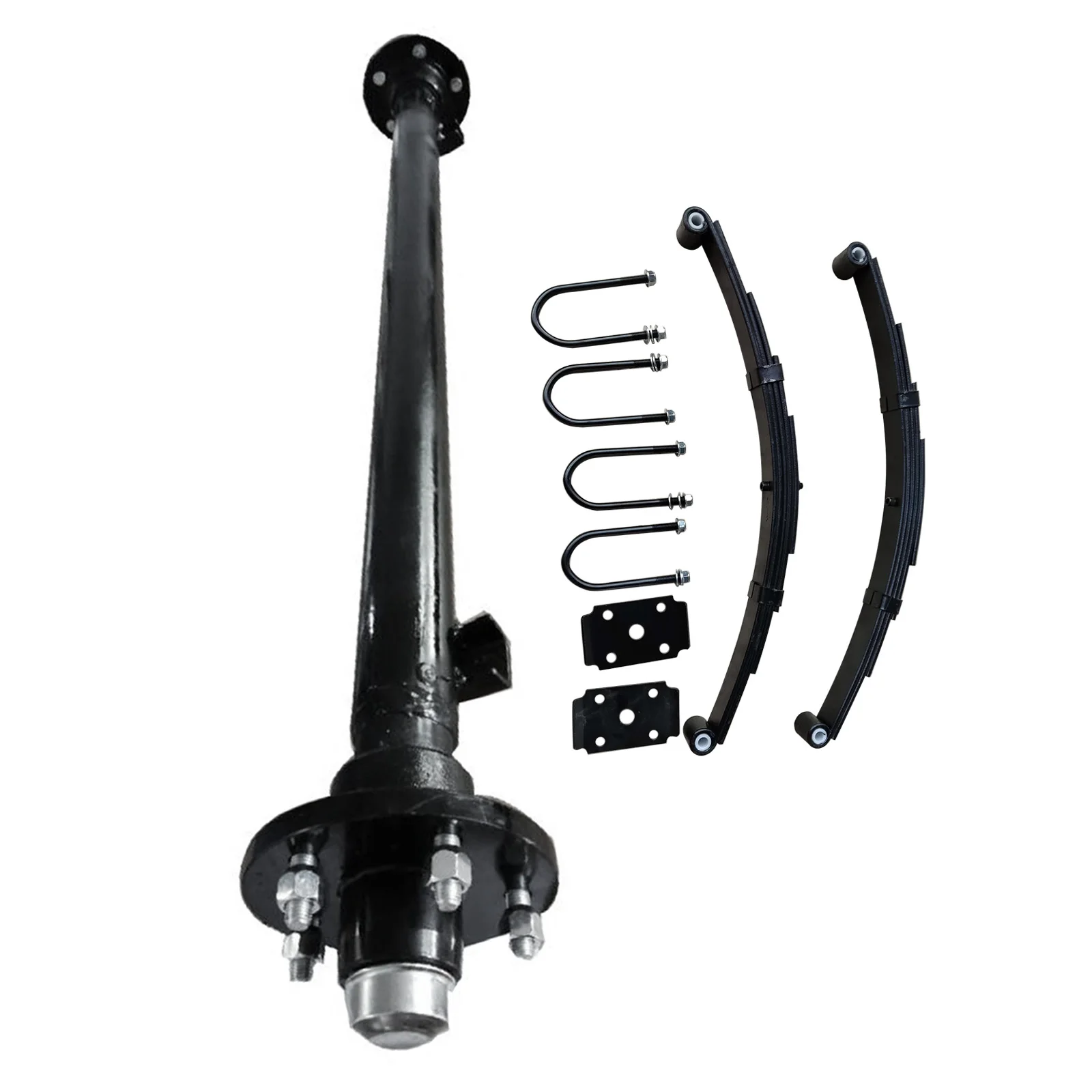 

AP01 62-дюймовая ступица, 48-дюймовая пружинная центральная прямая натяжная ось прицепа, 3500 фунтов, 5 листовых пружин