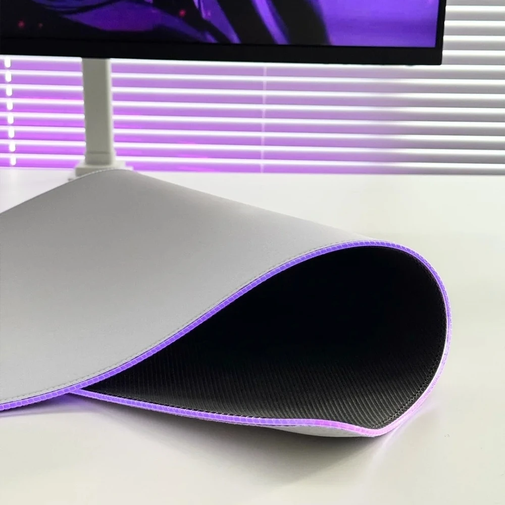 Tapete de mouse para jogos Super Battlefield 6, iluminado por LED, base antiderrapante, à prova d'água, bloco de mesa grande, superfície macia
