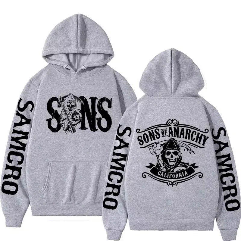 2026 Sons of Anarchy Doppelseitiger Grafik-Hoodie Herren Kapuzenpullover Sweatshirt Herren Damen Modisches Design Pullover Herren Fleece-Hoodies – Detail 11