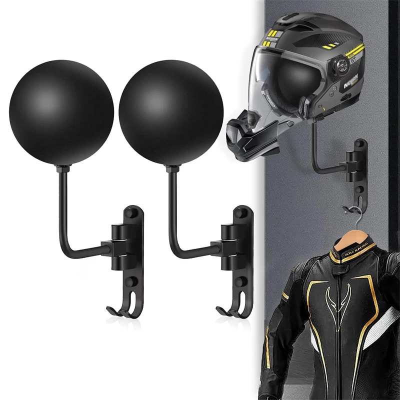 

Motorcycle Helmet Rack Wall Mount 180 Degree Rotation Metal Bike Helmet Holder Mount Bicycle Helmet Display Hanger Stand