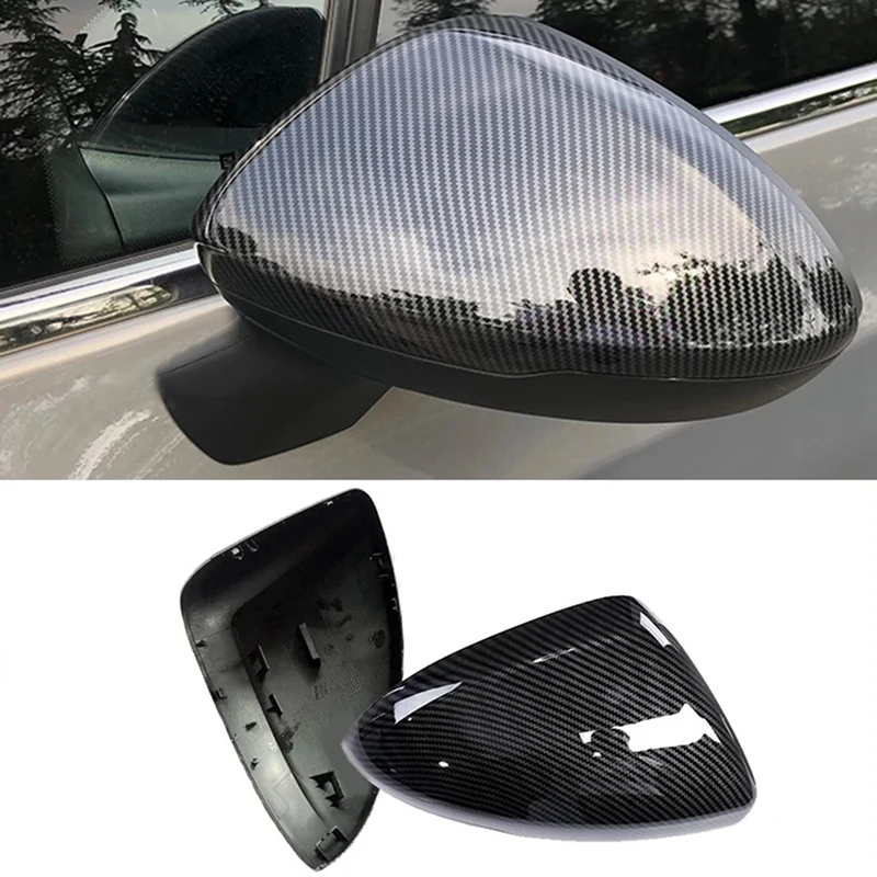 2PCS Car Rearview Mirror Cover Cap Carbon Fiber Reversing Rear View Mirror Shell For Opel Astra J K 2010-2019