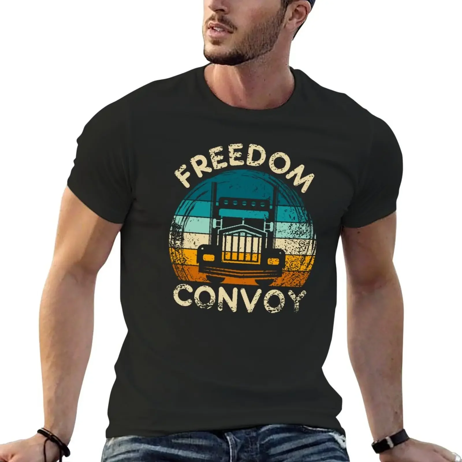 Freedom convoy Canada 2022 T-Shirt oversized Blouse quick-drying black t shirts for men