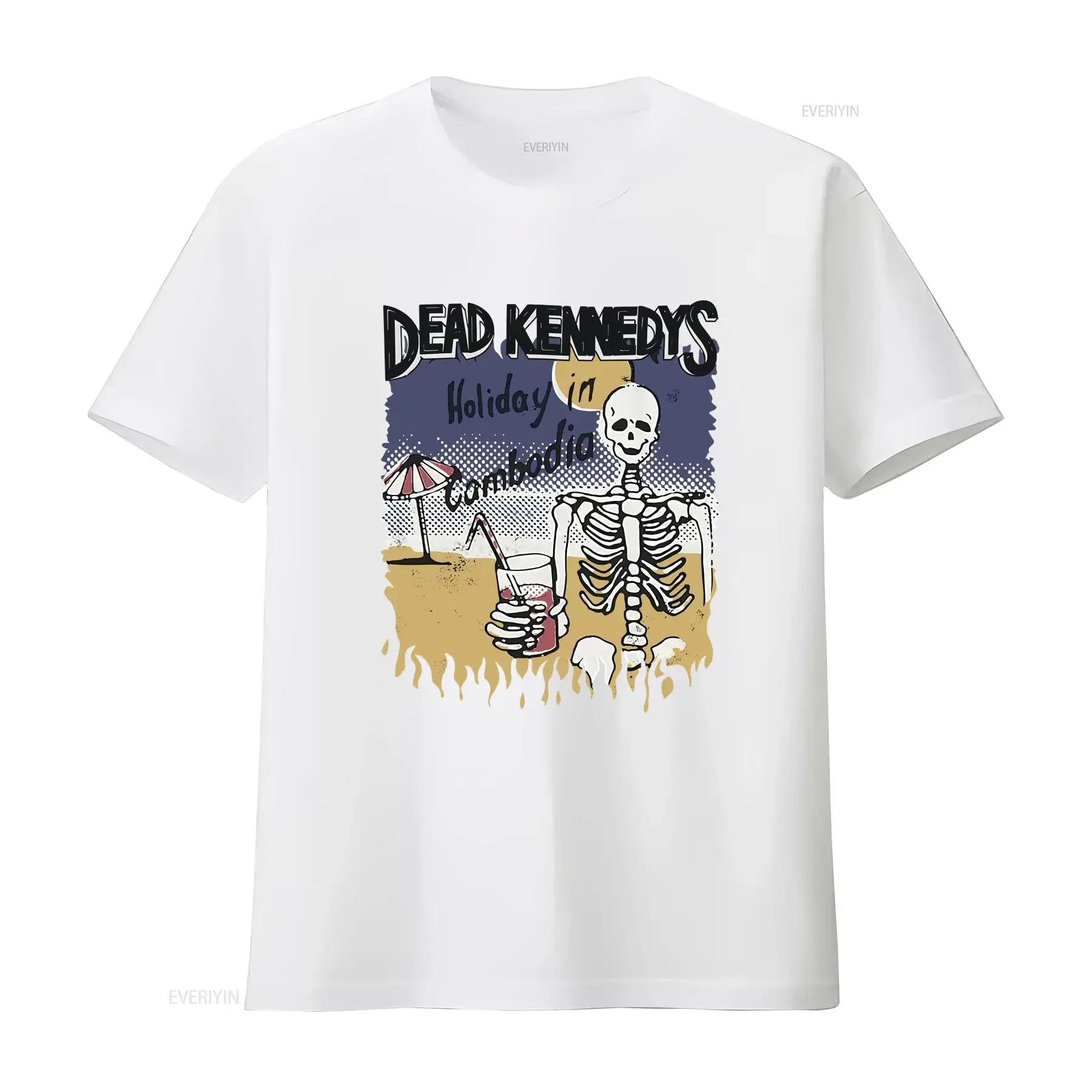 AUTHENTIC DEAD KENNEDYS CAMBODIAN SKELETON BEACH ROCK BAND T SHIRT S XL vintage Washed Stretched graphic Stylish fashion