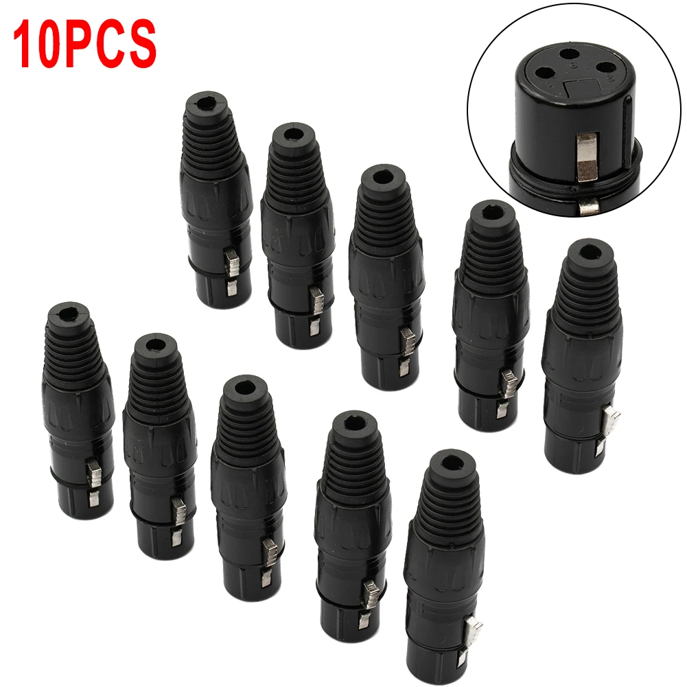 10 Pairs XLR DMX 3 Pin Microphone Audio Cable Plug Connector Male Female MIC Snake Plug Cable Connector