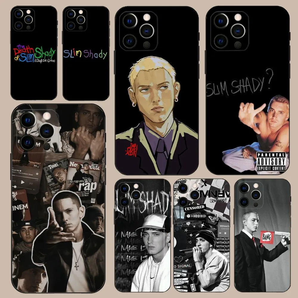 

Hiphop Slim Shady E-Eminems Phone Case For iPhone 16,15,14,13,12,11,Pro,X,XS,Max,XR,Plus,Mini Soft Black Cover