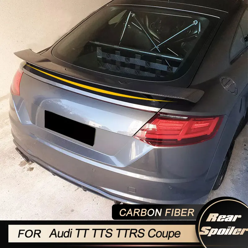 Car Rear Trunk Spoiler Wings for Audi TT TTS TTRS Coupe 2-Door 2015-2019 Racing Rear Spoiler Boot Lip Wing Lip Carbon Fiber