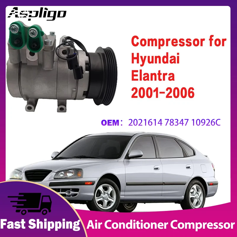 2021614 78347 10926C Car AC Air Conditioner Compressor For Hyundai Elantra 2001 2002 2003 2004 2005 2006 Automotive Compressor