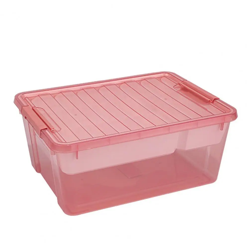 Plastic Storage Box With Divided Tray Large Capacity Transparent Stackable Toy Storage Bin Playroom Container Organizer With Lid