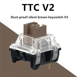 TTC Mute Silent Brown V2 Keyboard Switch Factory Lubrication 3 Pins 55g Tactile switches Dust Proof Hot Swap Custom Gaming Gamer
