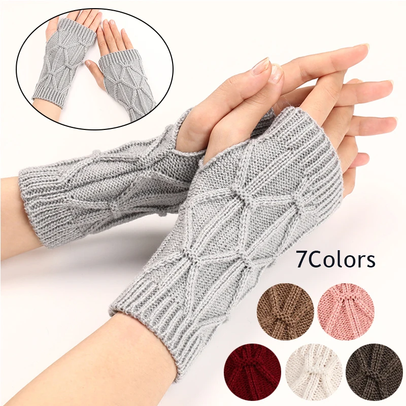 Nieuwe Winter Warm Vingerloze Gebreide Handschoenen Mouwen Arm Mouwen Twist Breien Half Vinger Handschoenen Pols Elleboog Oversleeves Mitten