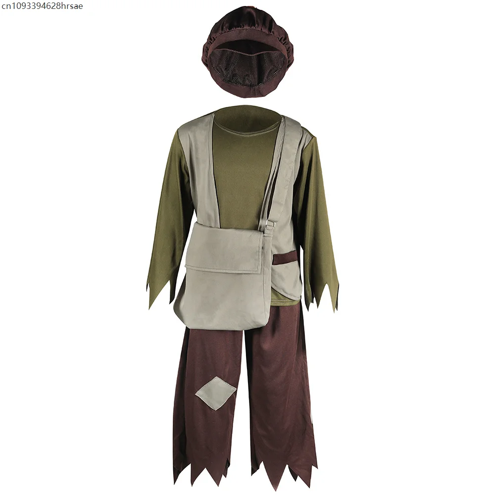 2025 يوركشاير تيودور رجل فقير الطفل هالوين الزي الفيكتوري الفقراء الصبي الفلاحين أوليفر التاريخية ديكنز فستان بتصميم حالم زي