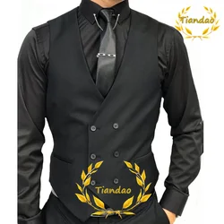 Men's Suit Vest Double-Breasted Sleeveless Jacket Retro Steampunk Fashion Wedding Vests Homme Waistcoat