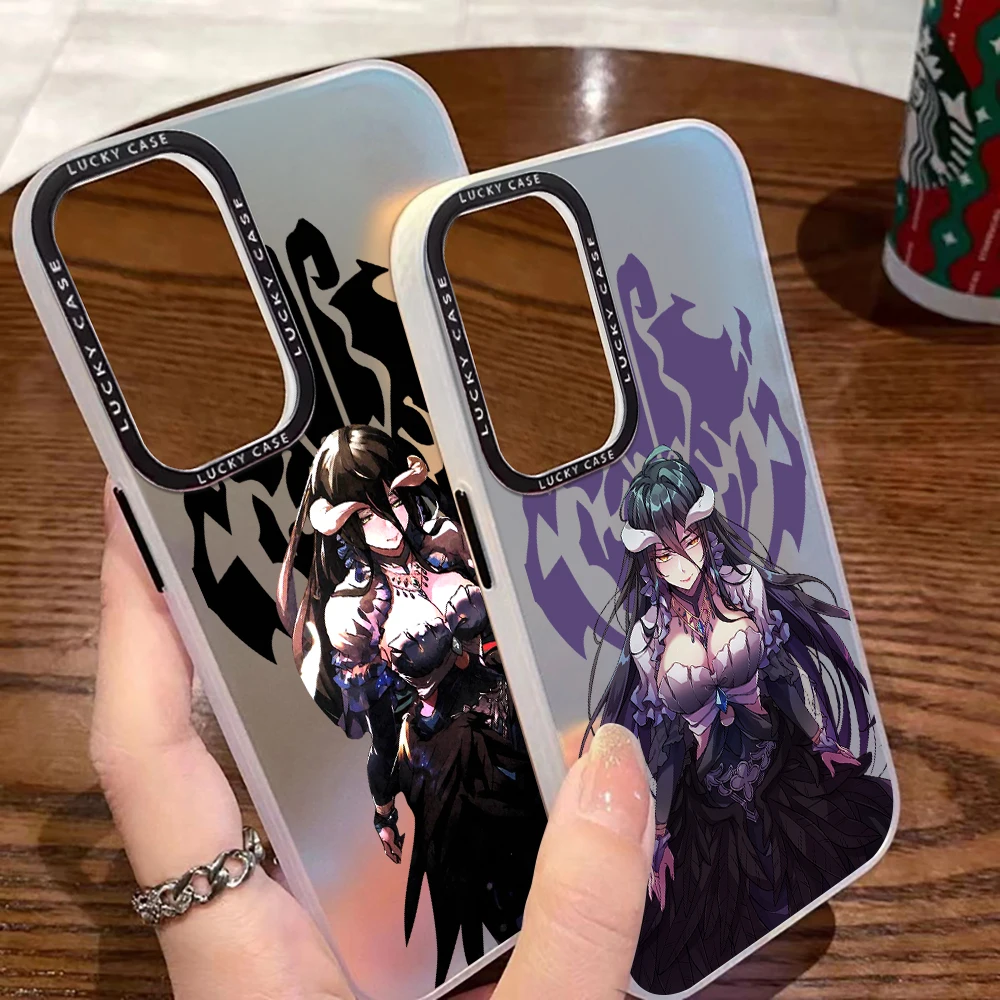 Anime OVERLORD Albedo Phone Case for Huawei Mate 40 30 P50 P40 P30 Pro Nova 9 7 SE Honor 50 Matte Aurora Gradient Luxury Cover