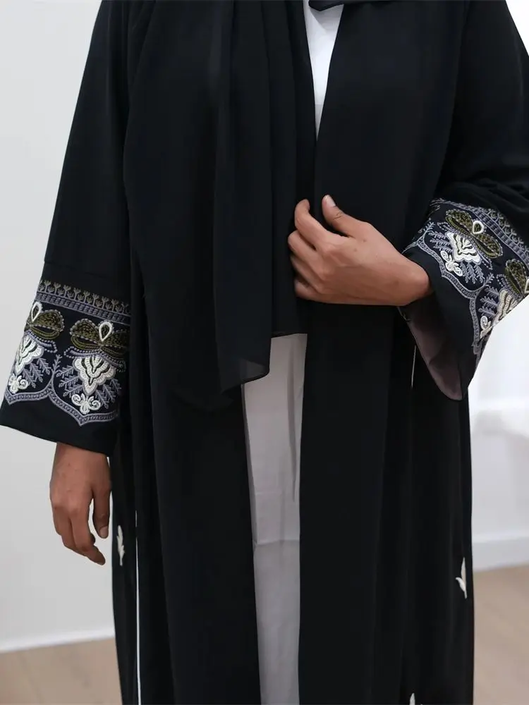 Kimono nero Abaya Dubai turchia Islam abito modesto musulmano caftano preghiera vestiti Abaya per le donne caftano Robe Femme Musulmane