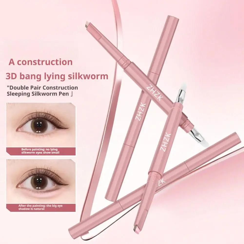 Zwei-in-eins doppelseitige Auge Tasche Bleistift Natürliche Verbergen Seidenraupe Aufhellung Wasserdicht Stift Augenlid wischfest Lange- T5N6