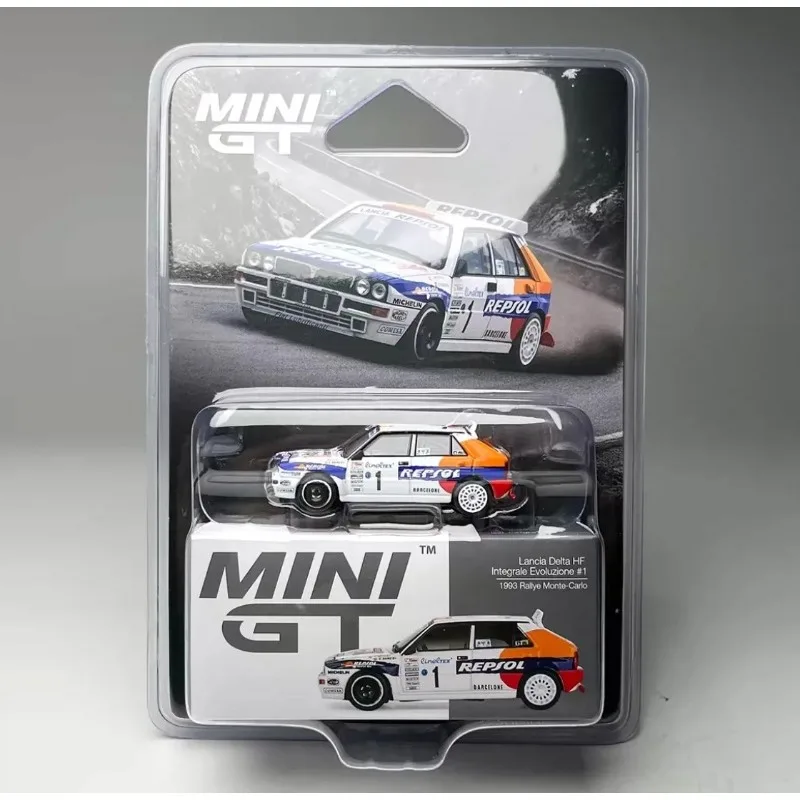 MINI GT 1:64 Lancia Delta HF Simulation Static Alloy Car Model, Boys' Holiday Gift Toy Collection Decoration Item.
