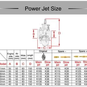 Zsdtrp-universal Coburader PWK Motorrad, 2T 4T, Keihin Koso, 21 mm, 24 mm, 26 mm, 28 mm, 30 mm, 32 mm, 34 mm, Stromstrahl für Rennmotor 12 Hauptverkaufssymfolf -Moto -Teile - №8