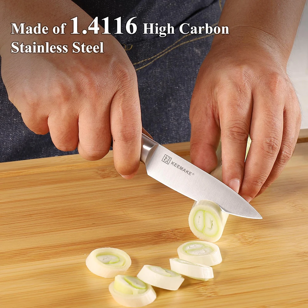 KEEMAKE 3.5 Inch Fruit Paring Knife High Carbon Stainless Steel Peeling Slicing Kitchen Knife Tools Sharp Blade Cutter