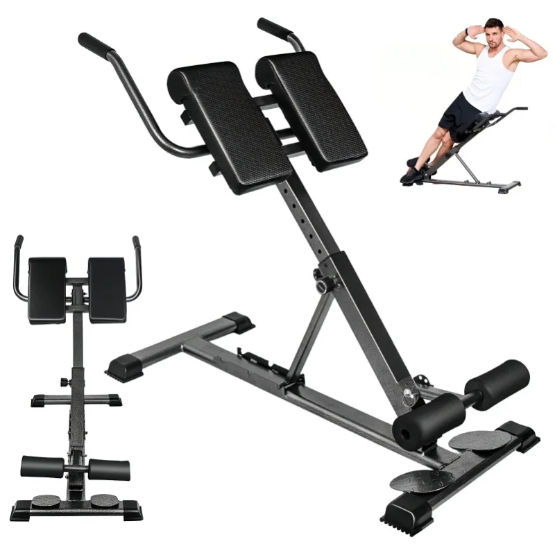 Römischer Stuhl Hyperextension für Rückentraining Faltbare Fitnessbank Belastbar bis 150kg Höhenverstellbarer Bauchtrainer Fitnessgerät