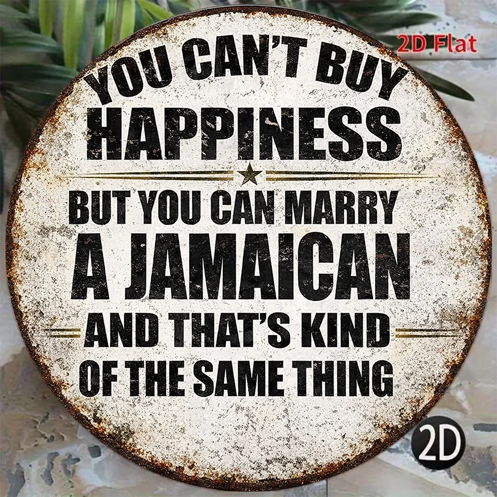 2D Flat, 1pc 8x8in/20x20cm Vintage Jamaican-Themed Wall Sign 