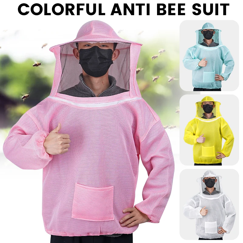 Beekeeping Clothes Professional Apiculture Bee Dress Mesh Breathable with Hat Protection Beekeeping Suit