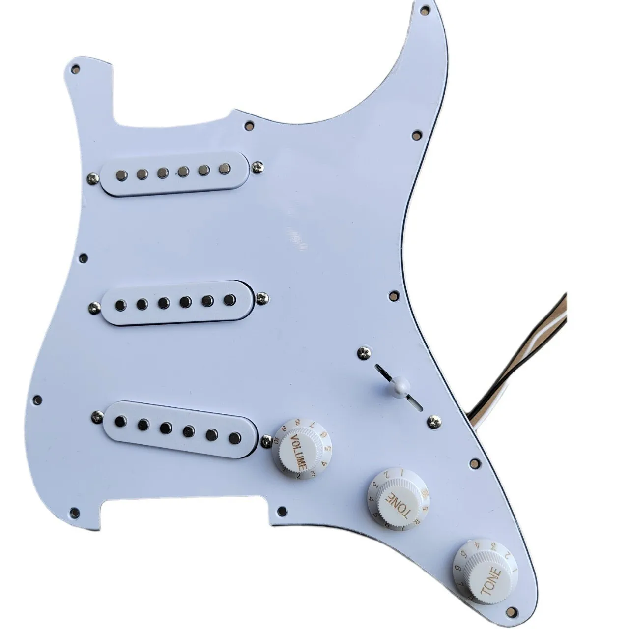 SSS electric guitar pickup set with 5-way switch panel, 2T1V, three single-coil pickups