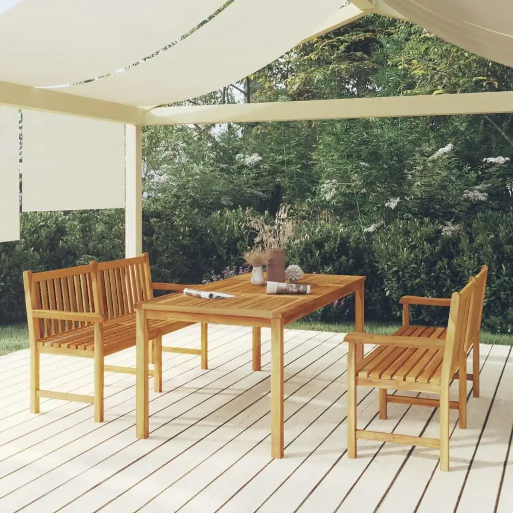 

Natural Teak Wood Garden Dining Set Large Durable Outdoor Furniture Stylish Design