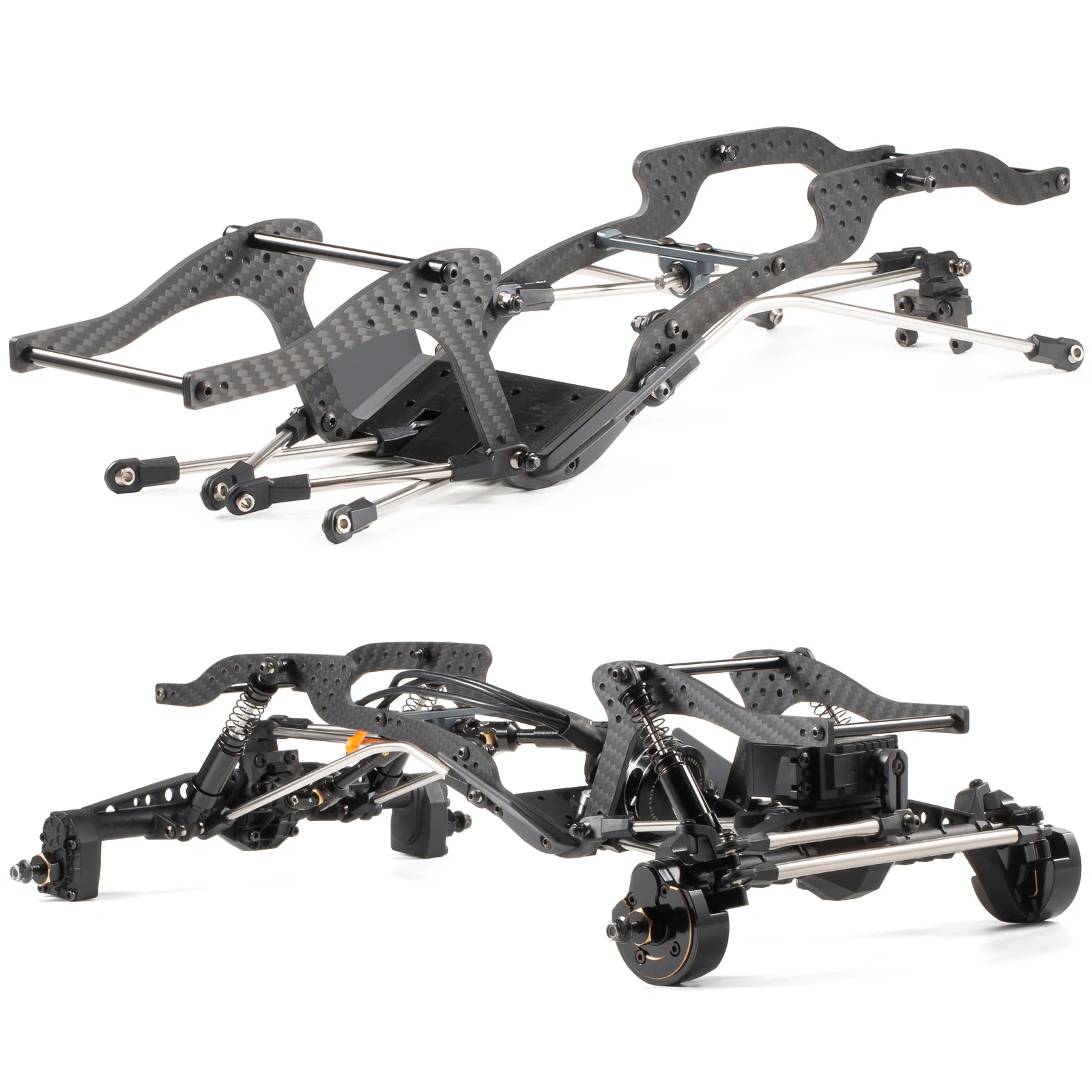 

Crawl Dragon Carbon Fiber Hi-Low Cheater LCG Chassis Kit and Link Set for 1/10 Scale RC Crawler Competition Rigs