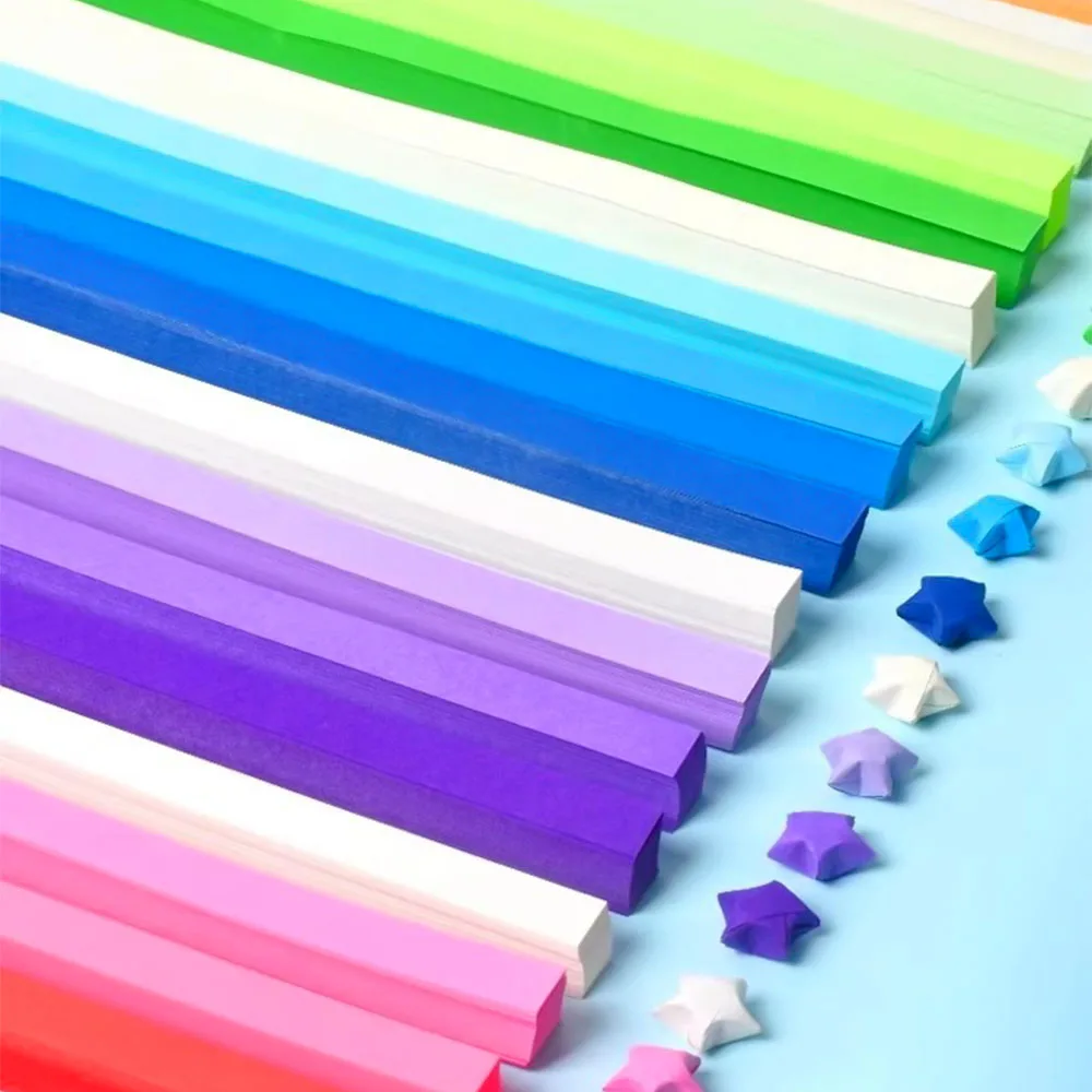 540 hojas de tiras de papel de estrellas de Origami, 27 colores, papeles plegables, estrella de la suerte colorida de doble cara, manualidades DIY, manualidades, hacer decoración del hogar