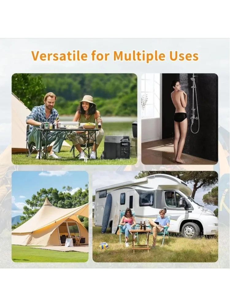 Tragbare Duschwanne, faltbare Duschbasis und Beckenboden mit abnehmbarem Abflussrohr, Camping-Duschwanne für Wohnmobile, Strand, Glamping