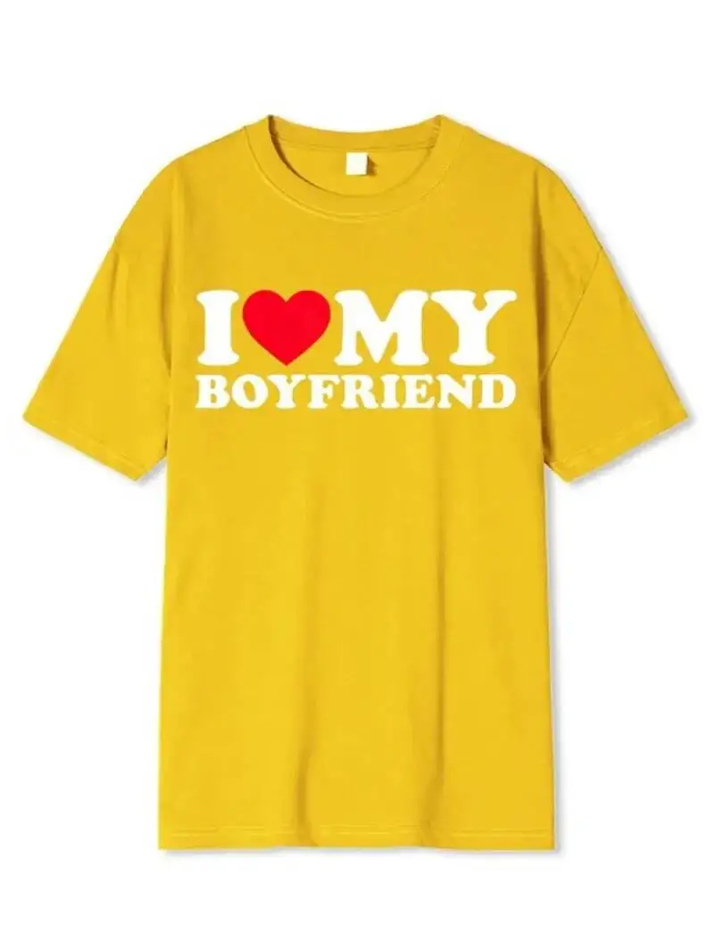 I Love My Boyfriend Tee Women Manga Tshirt Female Funny Clothes Big Size Loose Casual Women Tees Fashion 2026 New T Tops MQW7