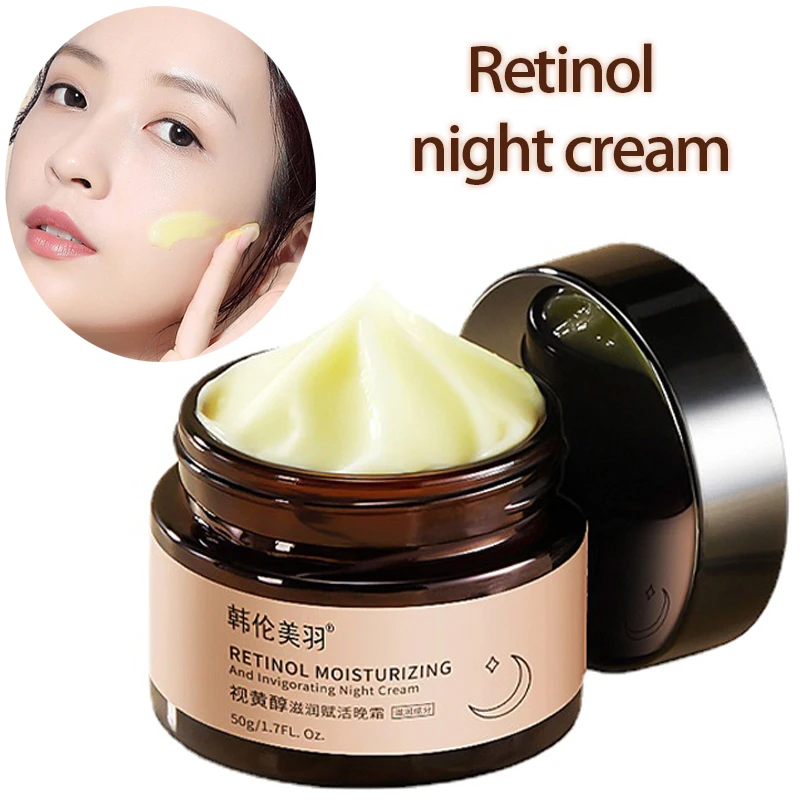 Retinol night cream brightens skin tone solves rough pores delicate smooth skin Shrink pores Moisturizing whitening skin care