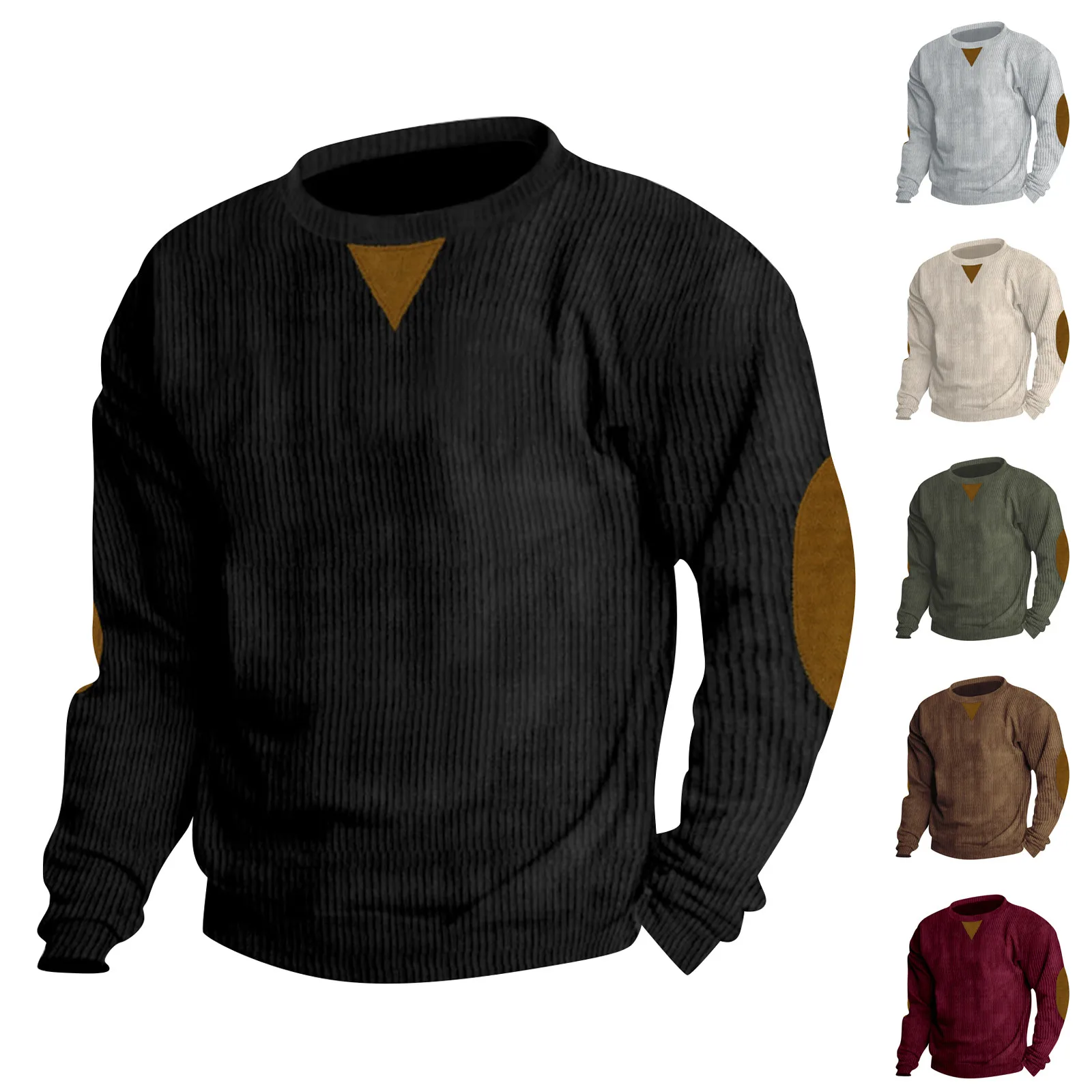 Corduroy-Spring and Autumn Men's Round Neck Sweatshirt Hot Sale Outdoor Leisure Sweatshirt new in hoodies & sweatshirts