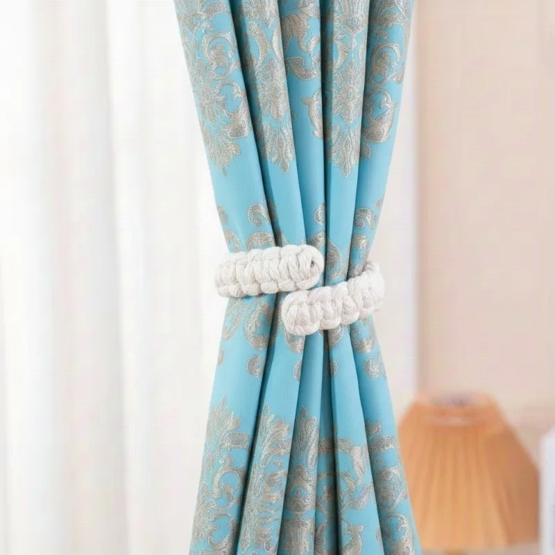 1/2PCS Attache de rideau en jute tissé à la main, style rétro bohème, support de draperie de fenêtre pour salon, chambre à coucher, décoration de maison de ferme, accessoires