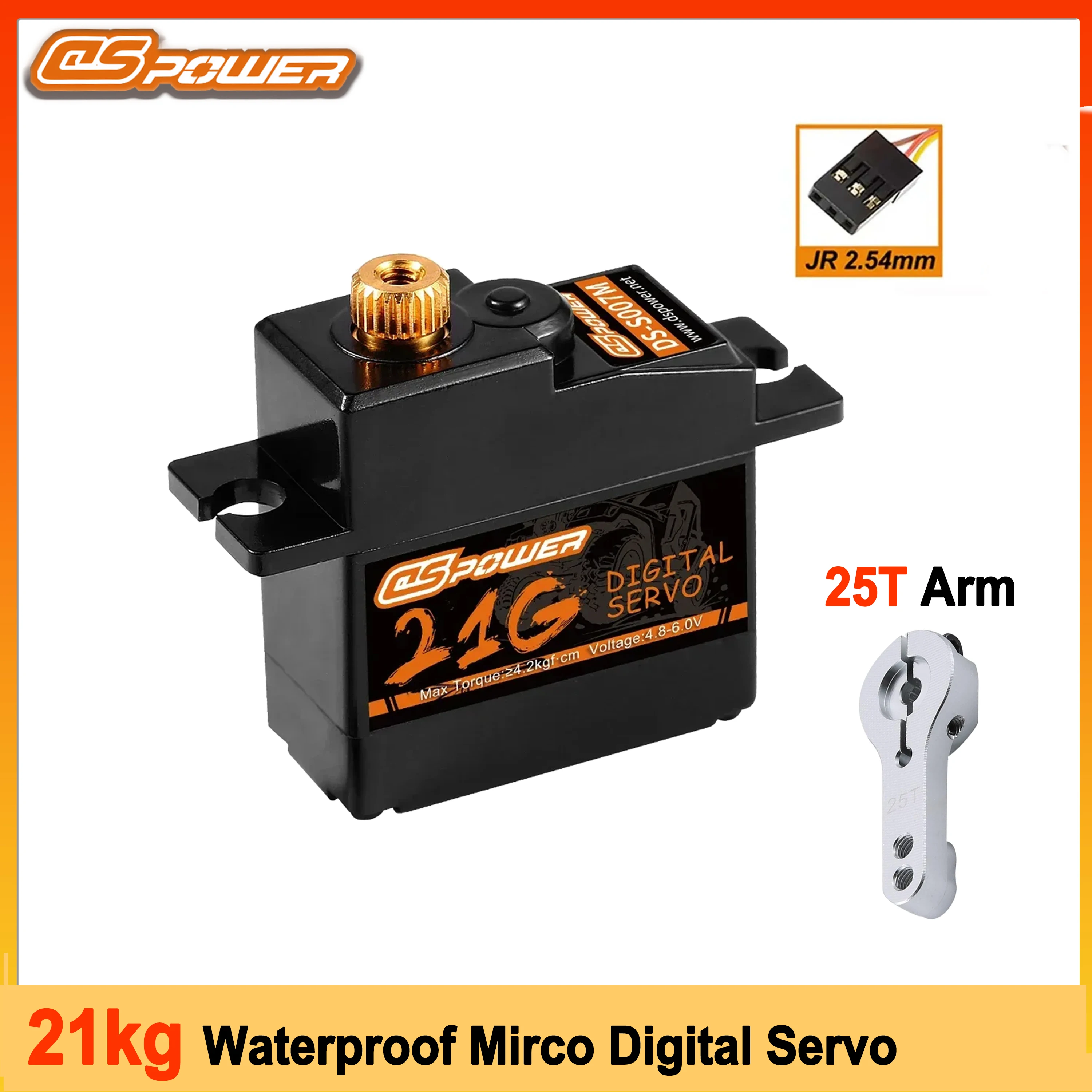 

DSPOWER 21G Metal Gear Waterproof Micro Digital Servo 25T Arm for RC Fixed-Wing Airplane Drone Plane Robot Car Wltoys Toy Parts