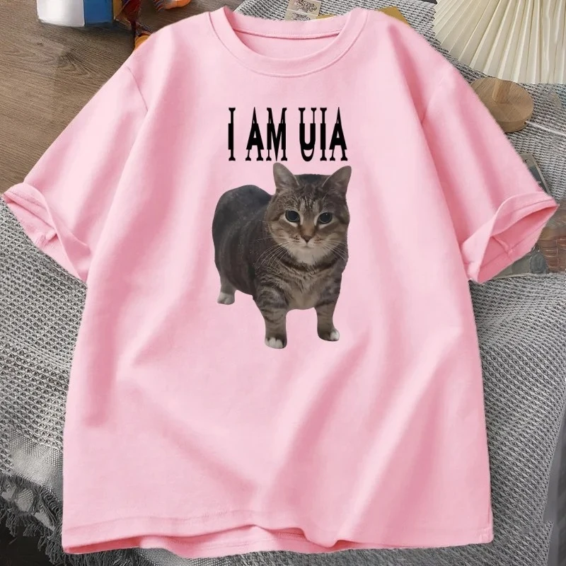 Camiseta I Am Uia Cat para mujer camiseta de manga corta con cuello redondo y music de الهيب هوب camiseta غير الرسمية الفقرة muje