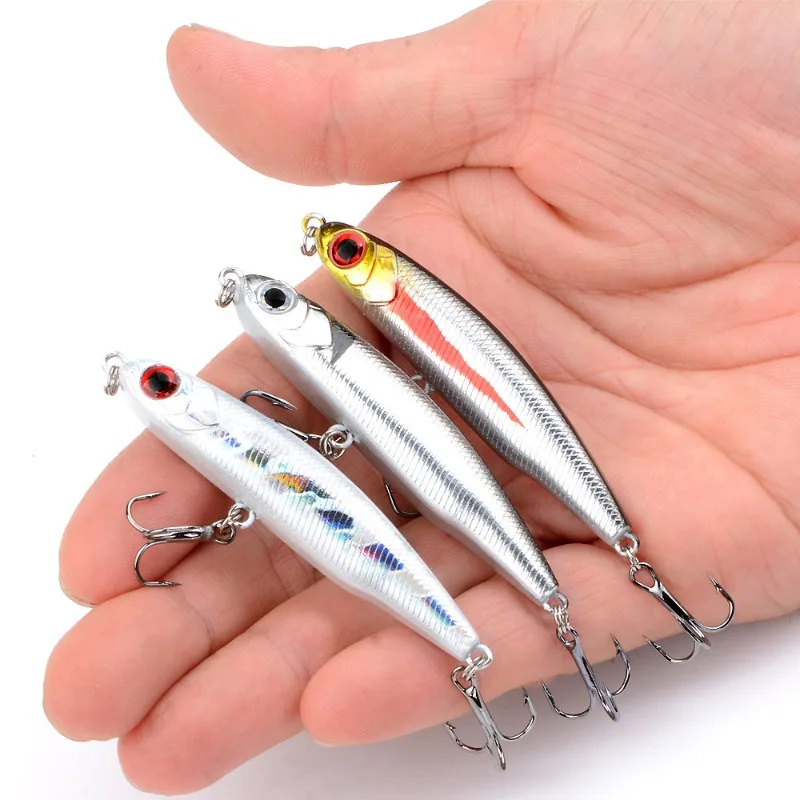 1 señuelo de pesca tipo lápiz de 8.3G/6.5CM, señuelo artificial duro que se hunde, para atún y GT, accesorios de pesca.