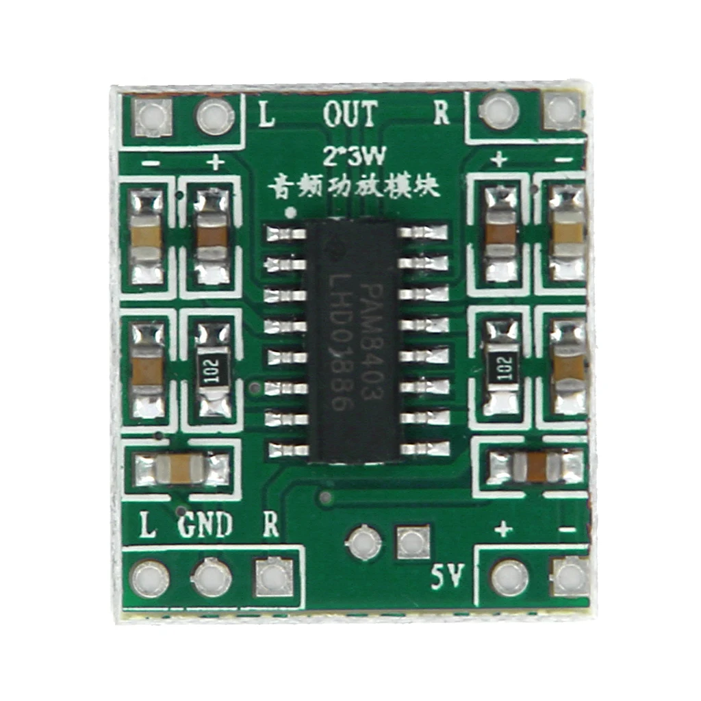 2 Channels Stereo Class D 3W Digital Audio Amplifier Mini Board DC 5 Voltage