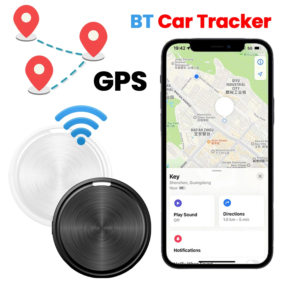 

For Android BT Car Tracker with Find My Device App Smart Pet Locator Waterproof Portable Locator Tag Pet Luggage Locate