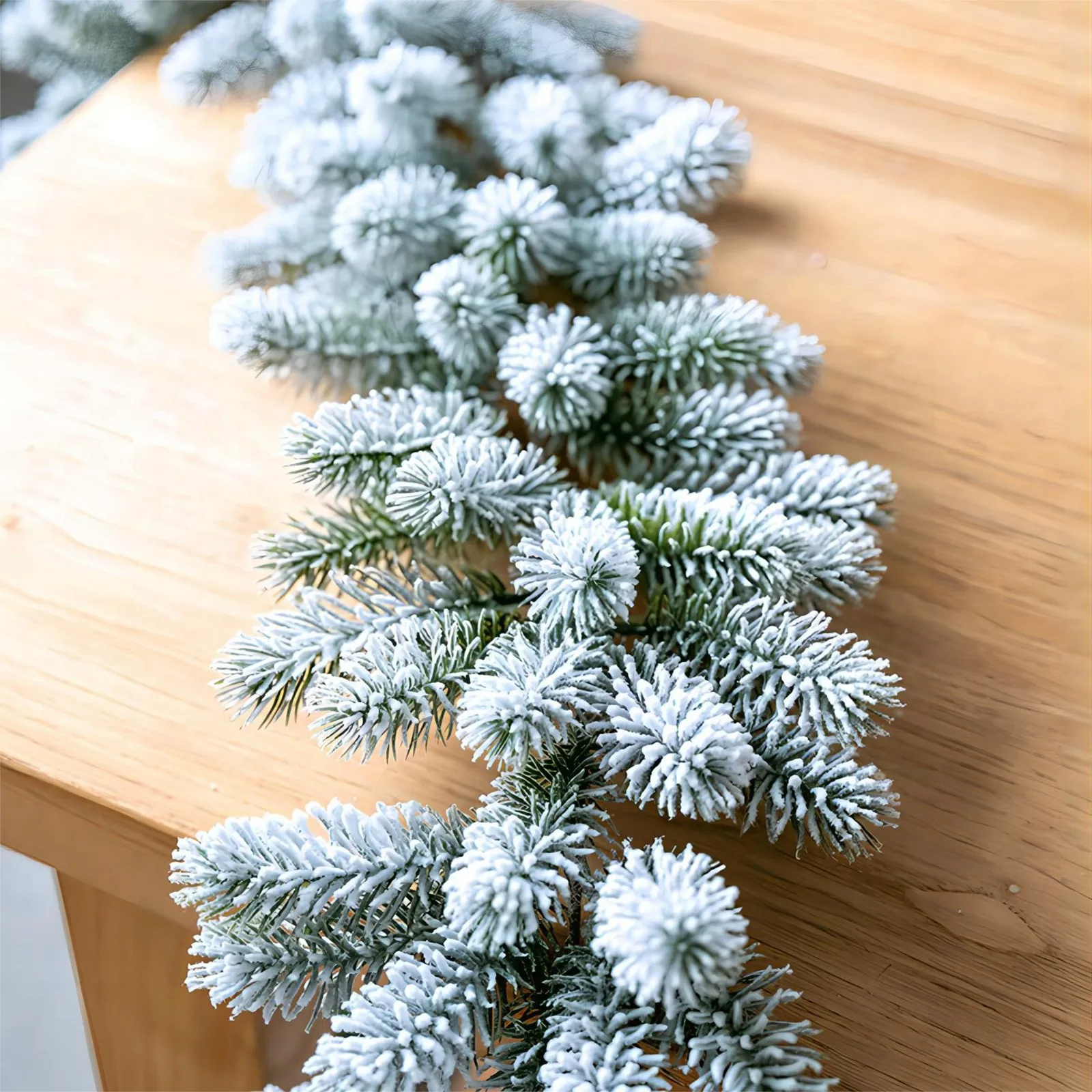 Snowflake Pine Needles Artificial Plants Christmas Decorative Flower Wreath Diy Gifts Wedding Bridal Accessories Clearance