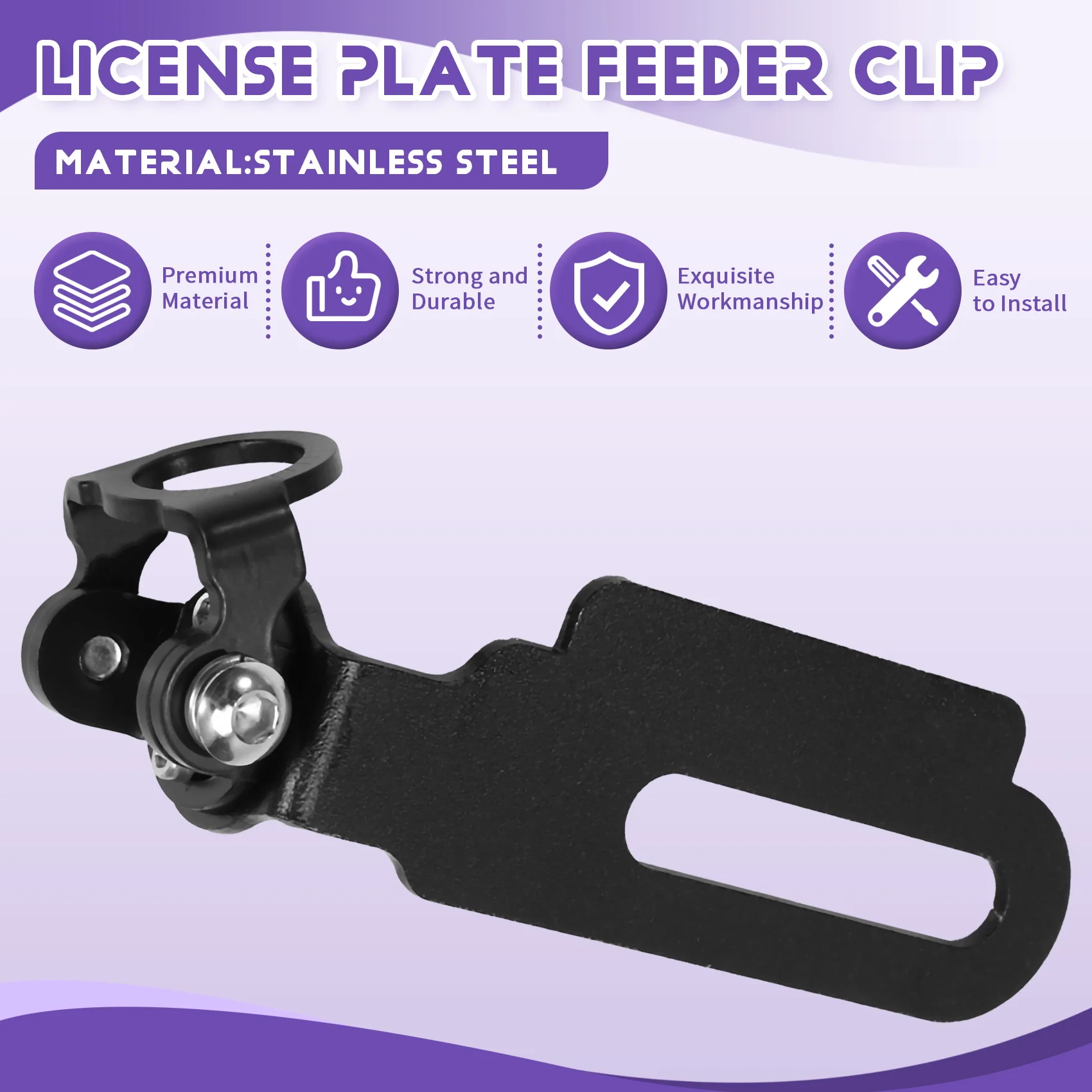

AB16-Motorcycle License Plate Feeder Clip Stainless Steel Vehicle Radio Antenna Clip Edge Intercom Antenna Base Bracket