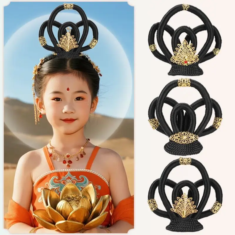 Dance Fairy Dunhuang Flying Apsaras Hanfu Hair Stick Hair Bun Tang Dynasty Imperial Consort Princess Court Style Women Cosplay