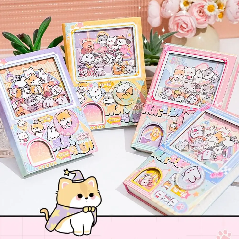 Decompression สีหน้าภายในการ์ตูนโน้ตบุ๊ค Gashapon Machines เขย่า Notepad ขนาดเล็กน่ารัก Kawaii Square Writing Pad Diary